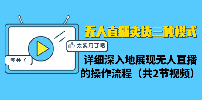 无人直播卖货三种模式：详细深入地展现无人直播的操作流程（共2节视频）-林文副业站