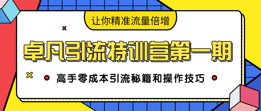 卓凡引流特训营第一期：高手零成本引流秘籍和操作技巧，让你精准流量倍增-林文副业站