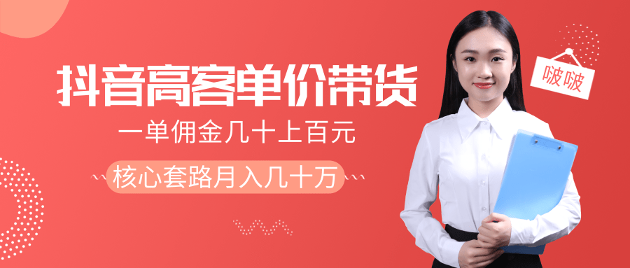 抖音高单价带货项目，一单佣金几十上百元，核心套路月入几十万（共3节）-林文副业站