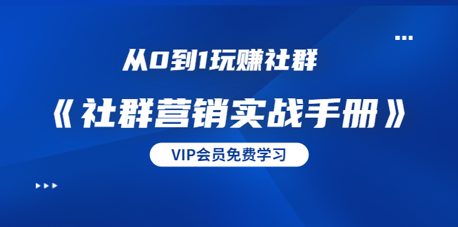 从0到1玩赚社群《社群营销实战手册》干货满满，多种变现模式（21节）-林文副业站