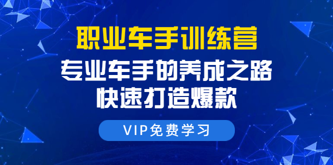 职业车手训练营：专业车手的养成之路，快速打造爆款（8节-无水印直播课）-林文副业站