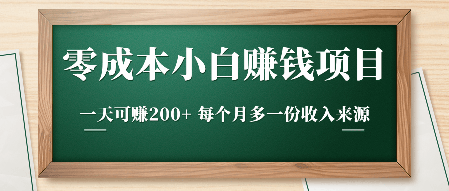零成本小白赚钱实操项目，一天可赚200+ 每个月多一份收入来源-林文副业站