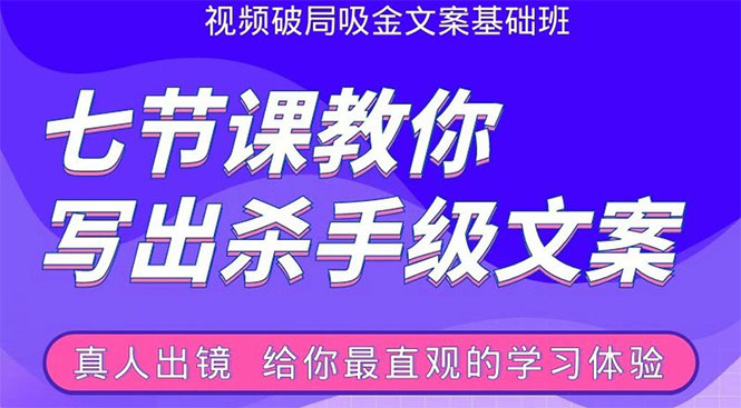 张根视频破局吸金文案班：节节课教你写出杀手级文案(附67页文案训练手册)-林文副业站