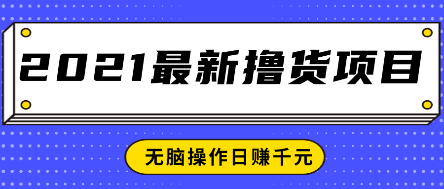 2021最新撸货项目，一部手机即可实现无脑操作轻松日赚千元-林文副业站