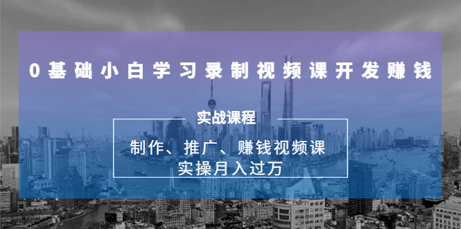 0基础小白学习录制视频课开发赚钱：制作、推广、赚钱视频课 实操月入过万-林文副业站