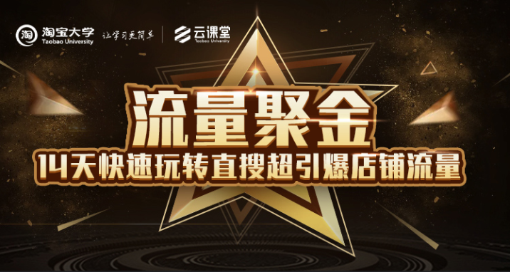 淘宝大学：流量聚金14天快速玩转直搜，超引爆店铺流量，价值8800元-林文副业站