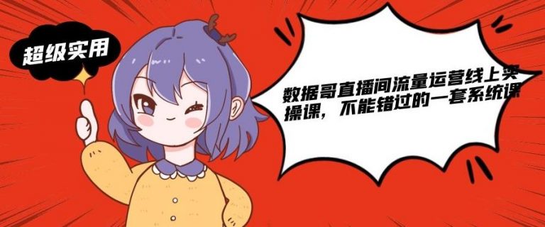 数据哥直播间流量运营线上实操课，不能错过的一套系统课-林文副业站