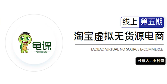 龟课·淘宝虚拟无货源电商5期，全程直播 现场实操，一步步教你轻松实现躺赚-林文副业站