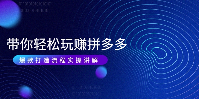 带你轻松玩赚拼多多：花的少 赚的多 爆款更简单 爆款打造流程实操讲解-林文副业站