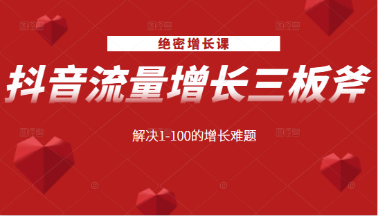 绝密增长课：抖音流量增长三板斧，解决1-100的增长难题-林文副业站