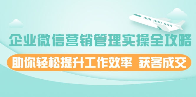 企业微信营销管理实操全攻略，助你轻松提升工作效率 获客成交 价值680元-林文副业站