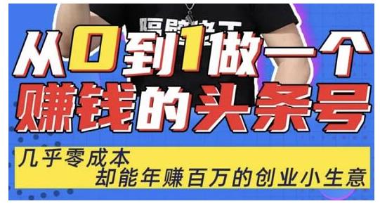佬王·从0到1做一个赚钱的头条号，几乎零成本，却能年赚百万的创业项目-林文副业站