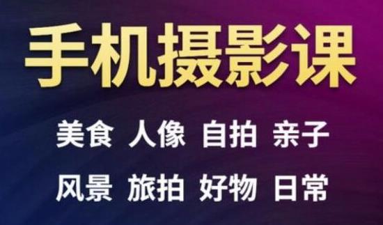 手机摄影一次学透，教程内容包括：美食、人像、自拍、风景、好物等-林文副业站