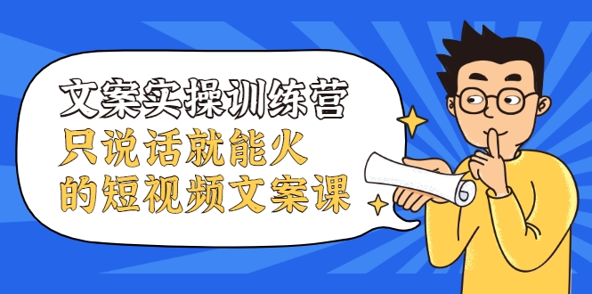文案实操训练营，只说话就能火的短视频文案课-林文副业站