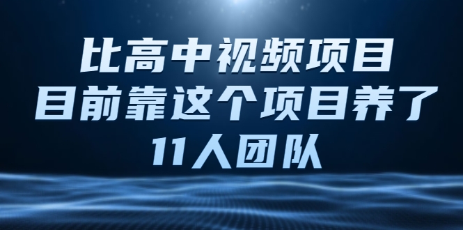 比高中视频项目，目前靠这个项目养了11人团队【视频课程】-林文副业站
