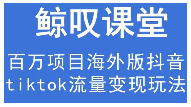 鲸叹号·海外TIKTOK训练营，百万项目海外版抖音tiktok流量变现玩法-林文副业站