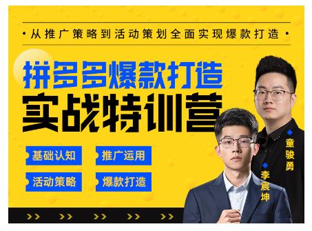 玺承云·拼多多爆款打造实战特训营，一套从入门到高手课程，让你快速拿捏拼多多-林文副业站
