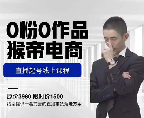 猴帝电商直播起号课，零粉零作品开播底层逻辑，直播五天打爆广场流量-林文副业站