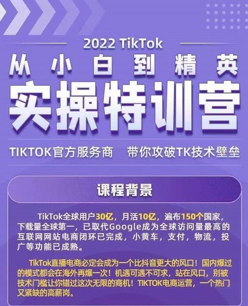 Seven漆·2022Tiktok从小白到精英实操特训营，带你掌握Tiktok账号运营-林文副业站