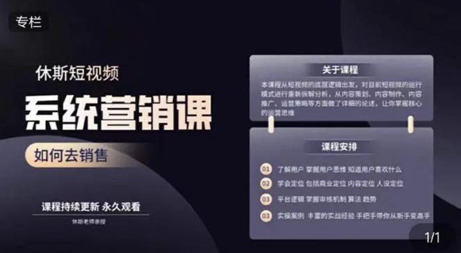 休斯短视频系统运营大课，你掌握核心的运营思维 价值7800元-林文副业站
