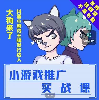 大狗来了：小游戏推广实战课，带你搭建一个游戏推广变现账号-林文副业站