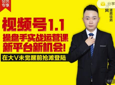 逐鹿视频号1.1操盘手实战运营课新平台新机会，打造私域流量阵地!-林文副业站