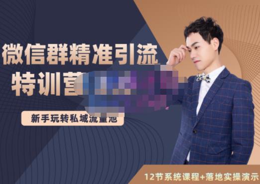 陆明明·微信群精准引流特训营3.0，借助微信群进行引流操作，打造私域流量池-林文副业站