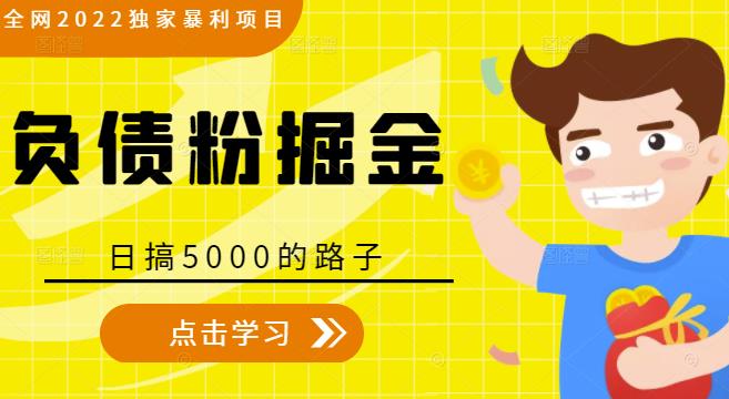 全网2022独家暴利项目，负债粉掘金，日搞5000的路子-林文副业站