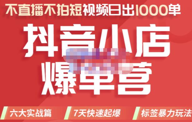 推易电商·2022年抖音小店爆单营，不直播、不拍短视频、日出1000单，暴力玩法-林文副业站