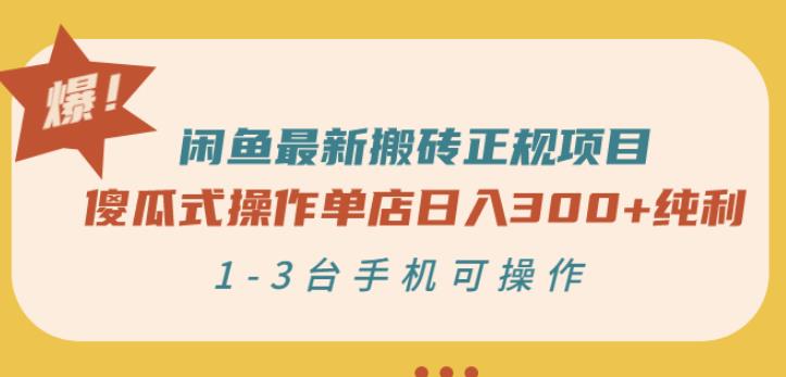 闲鱼最新搬砖正规项目：傻瓜式操作单店日入300+纯利，1-3台手机可操作-林文副业站