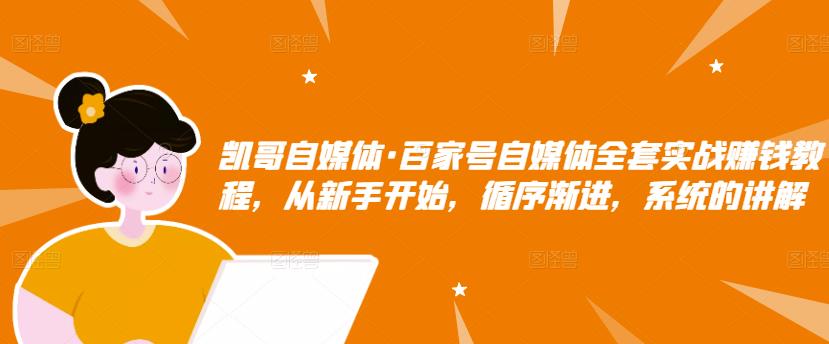 凯哥自媒体·百家号自媒体全套实战赚钱教程，从新手开始，循序渐进，系统的讲解-林文副业站