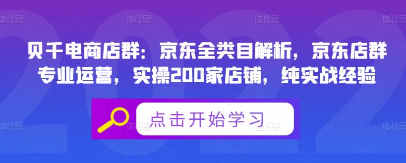 贝千电商店群：京东全类目解析，京东店群专业运营，实操200家店铺，纯实战经验-林文副业站