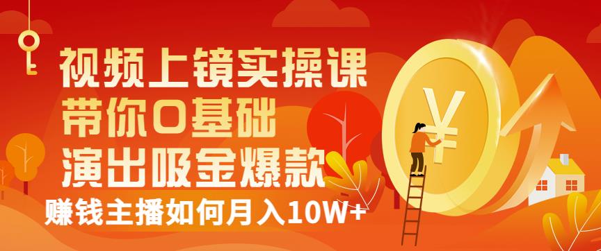 视频上镜实操课：带你0基础演出吸金爆款，赚钱主播如何月入10W+-林文副业站