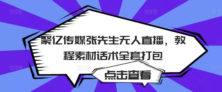 聚亿传媒张先生无人直播，教程素材话术全套打包-林文副业站