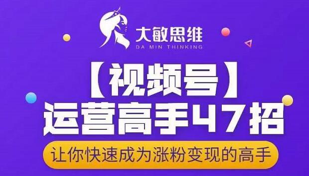 大敏思维-视频号运营高手47招，让你快速成为涨粉变现高手-林文副业站
