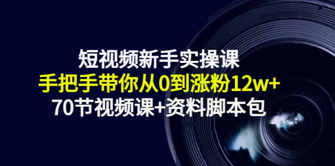 短视频新手实操课：手把手带你从0到涨粉12w+（70节视频课+资料脚本包）-林文副业站
