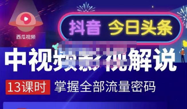 嚴如意·中视频影视解说—掌握流量密码，自媒体运营创收，批量运营账号-林文副业站