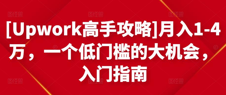 [Upwork高手攻略]月入1-4万，一个低门槛的大机会，入门指南-林文副业站