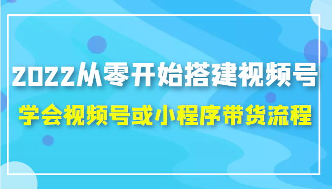 2022从零开始搭建视频号,学会视频号或小程序带货流程（价值599元）-林文副业站