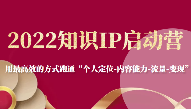2022知识IP启动营，用最高效的方式跑通“个人定位-内容能力-流量-变现”-林文副业站