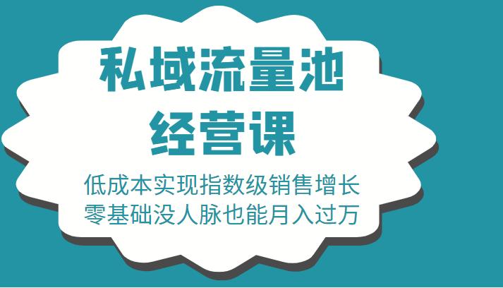 16堂私域流量池经营课：低成本实现指数级销售增长，零基础没人脉也能月入过万-林文副业站