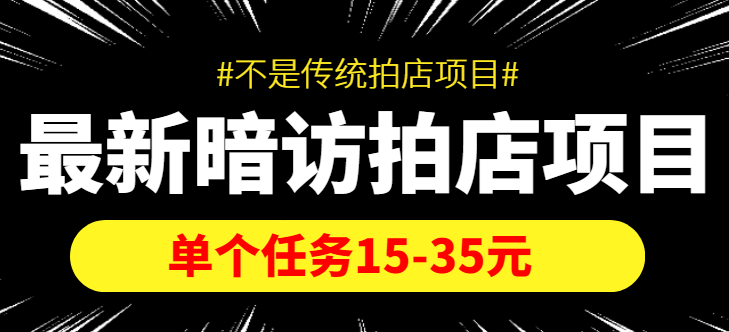 最新暗访拍店信息差项目，单个任务15-35元（不是传统拍店项目）-林文副业站