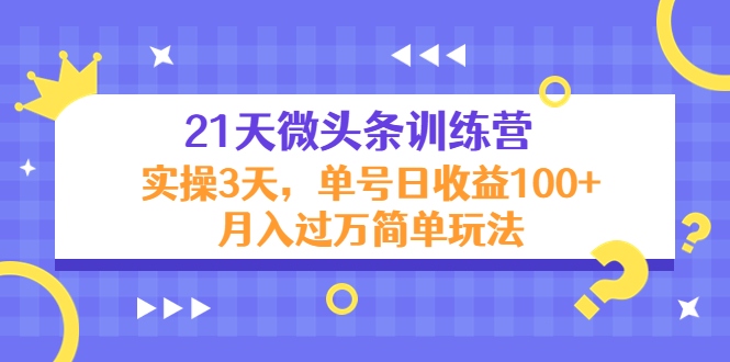 21天微头条训练营，实操3天，单号日收益100+月入过万简单玩法-林文副业站