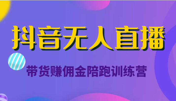 抖音无人直播带货赚佣金陪跑训练营（价值6980元）-林文副业站