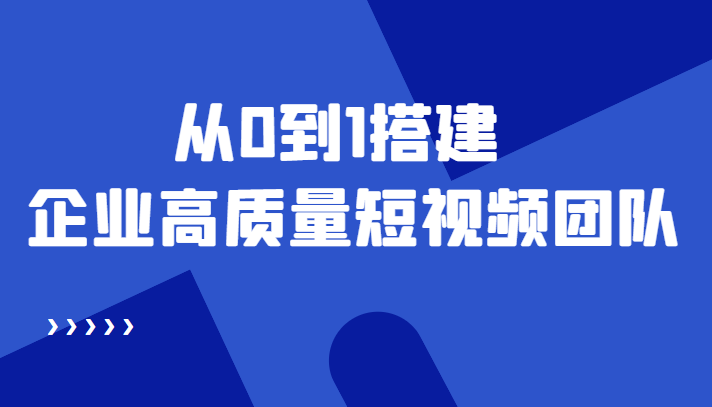 老板必学12节课，教你从0到1搭建企业高质量短视频团队，解决你的搭建难题-林文副业站