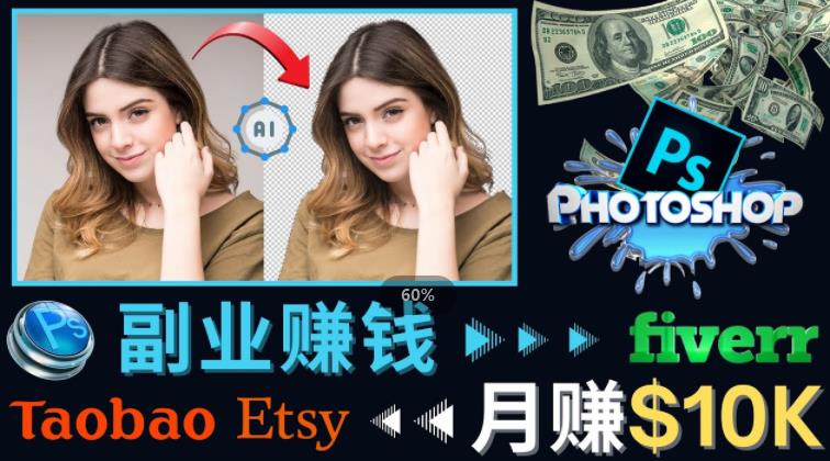 掌握PS修图技能，月赚5000美元以上–利用Adobe Photoshop赚钱的3种途径-林文副业站