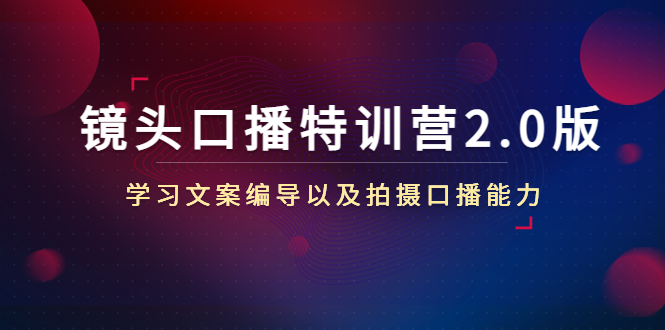 镜头口播特训营2.0版，学习文案编导以及拍摄口播能力（50节课时）-林文副业站