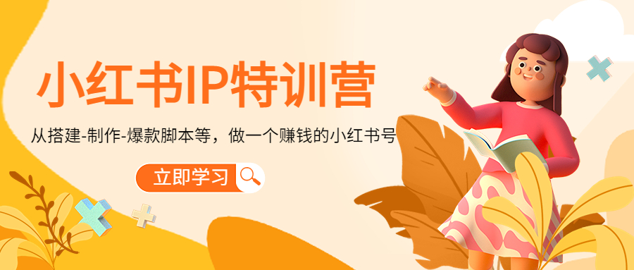小红书IP特训营：从搭建-制作-爆款脚本等等，做一个赚钱的小红书号-林文副业站