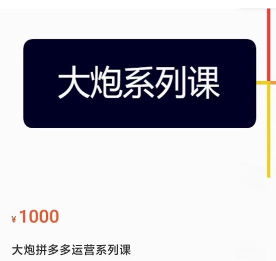 大炮拼多多运营系列课，各类​玩法合集，拼多多运营玩法实操-林文副业站
