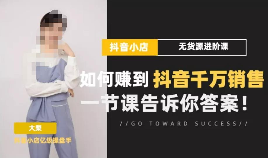 梨子会·抖店无货源进阶冲刺课，如何赚到抖音千万销售，这套课程会告诉你答案-林文副业站